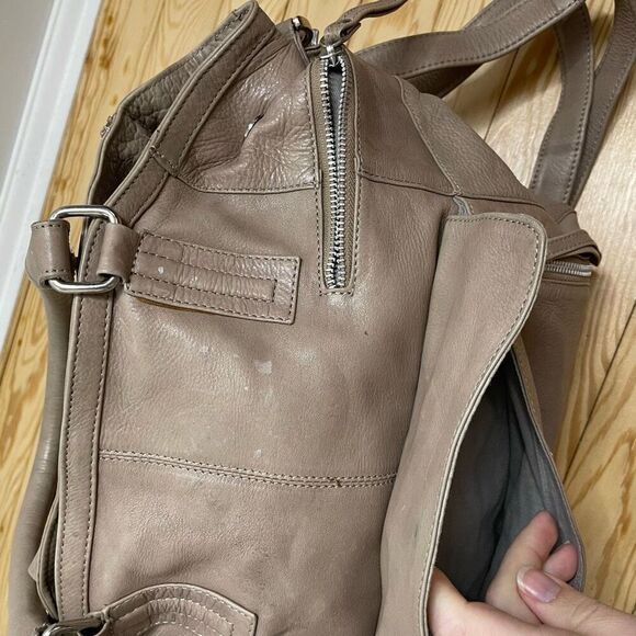 Day and Mood Hannah Bag Gray Beige Taupe Satchel shoulder strap Hobo Leather - Picture 5 of 13